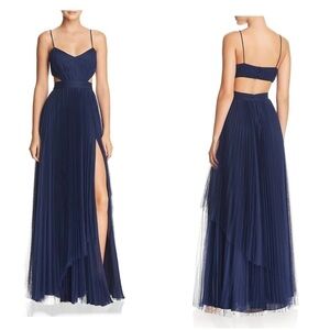 FAME AND PARTNERS THE DAKOTA CUT-OUT SIDE SLIT EVENING DRESS